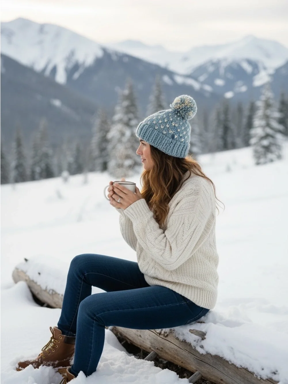 Handmade Cozy Knit Wool Blend Chunky Beanie NEW